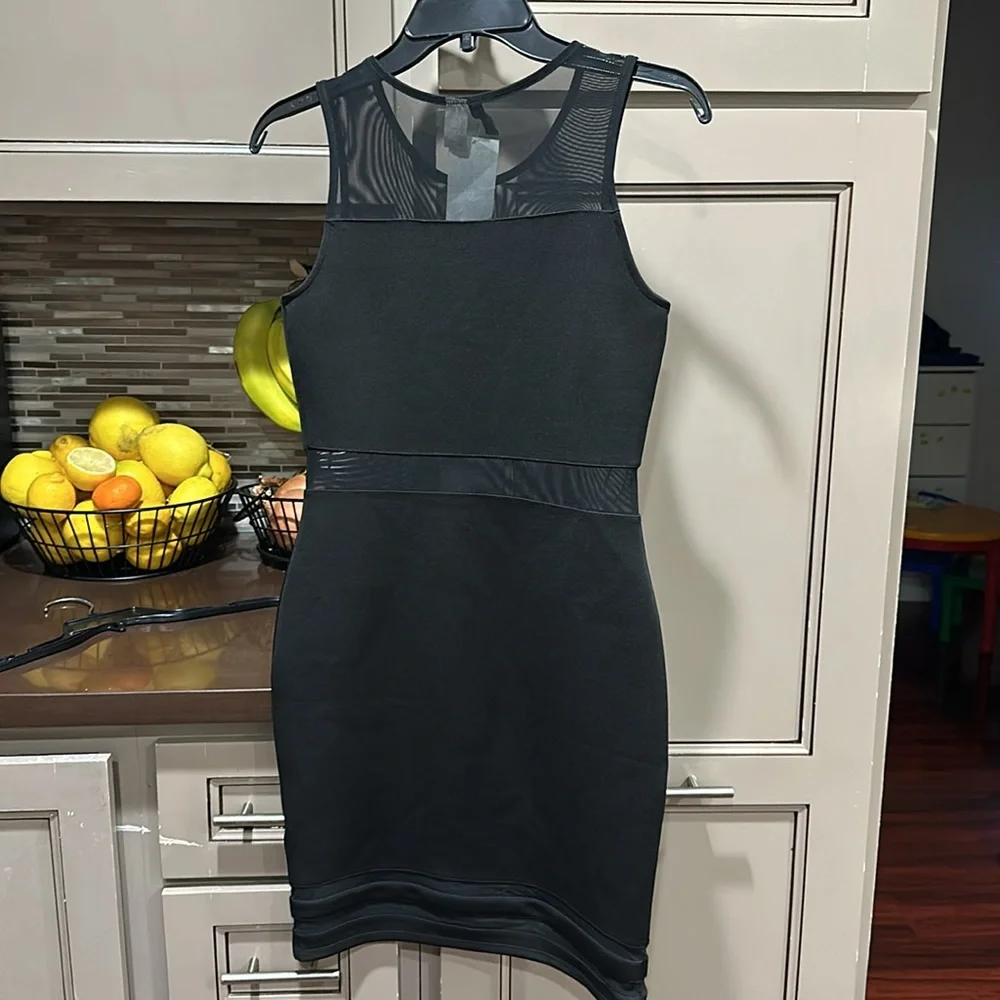 Brand new with tags! Black cocktail dress with sheer panels - Picture 2 of 2